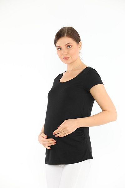 MEGHAN L.A Tricou din țesătură de bumbac elastic pentru maternitate