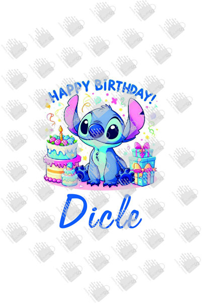 AMBALAJDÜNYAM 50 Adet Stitch Figürlü Doğum Günü Hediye Poşeti (18*8*24)