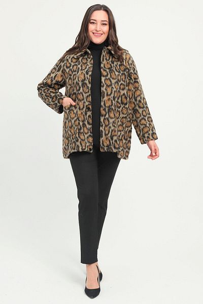 Metpoint Trend42plus Palton pentru bărbați cu revere, cu model leopard, cu nasturi