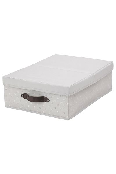 erorex Box with lid, grey/patterned, 35x50x15 cm