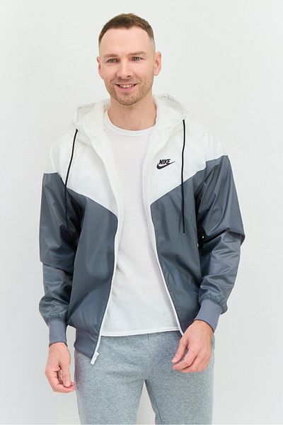 Nike Men Sportswear Fit Embroidered Logo Outdoor Jacket, White