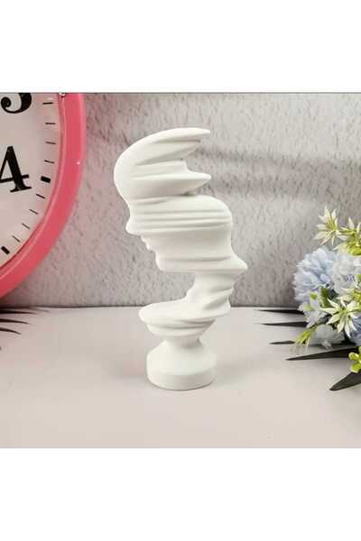 rakaymu İskandinav Tarzı Soyut İnsan Yüz Heykel Biblo Büst Dekoratif Obje