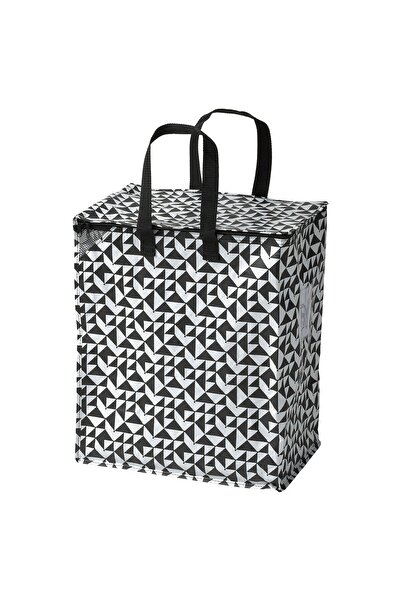IKEA KNALLA Bag, black/white, 40 x 25 x 47 cm/47 l