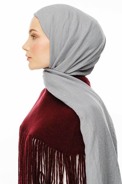 VALORSCARF Şal din bumbac cu model iederă - albastru praf