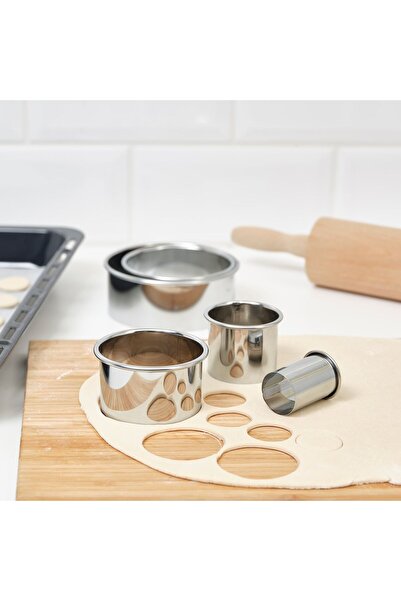 erorex Cookie cutter, set of 5, silver-colour