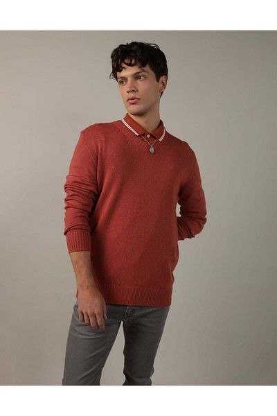 AMERICAN EAGLE سترة AE فائقة النعومة بفتحة رقبة على شكل حرف V