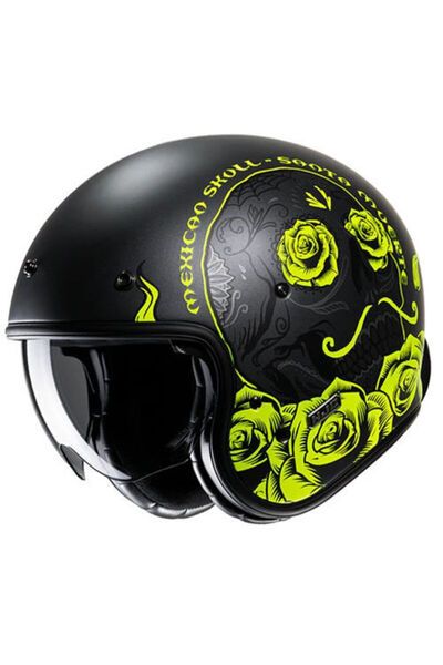 HJC V31 Desto MC3HSF Yarım Motosiklet Kaskı Mat Siyah Neon
