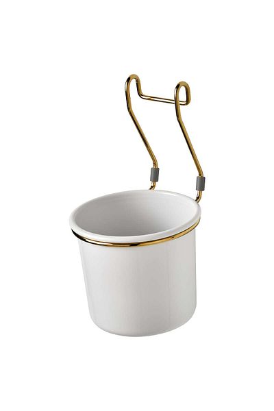 erorex Container, white/brass-colour polished, 14x16 cm