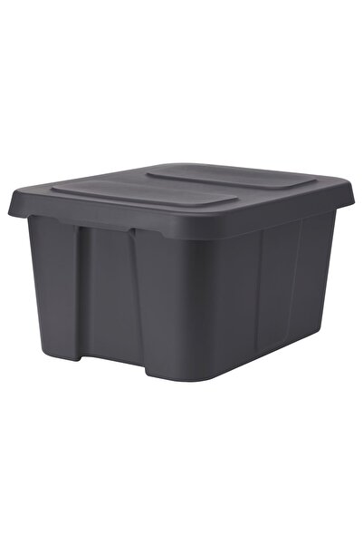 AZOZ MERCHLY Box with lid, in/outdoor, dark grey, 58 x 45 x 30 cm
