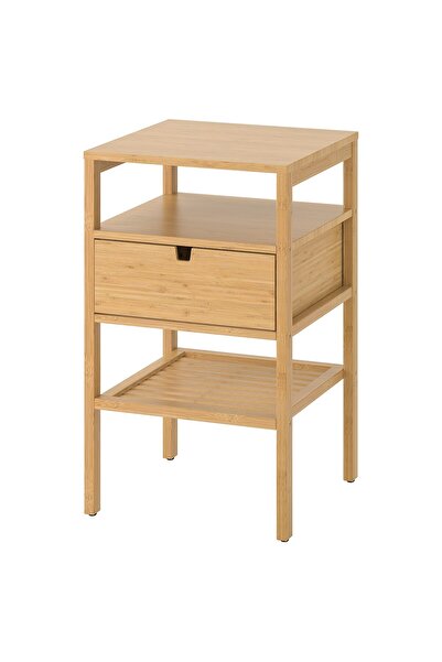 AZOZ MERCHLY Bedside table, bamboo, 40 x 40 cm