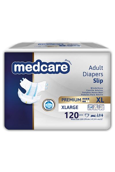 MEDCARE Adult Patient Diapers Xlarge Premium Special Series (Extra Large Size) 120 Pieces