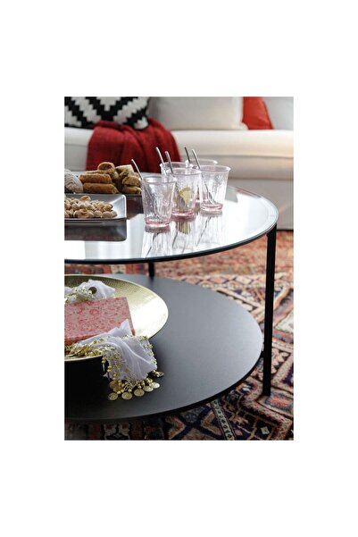 erorex Coffee table, black-brown/glass, 75 cm