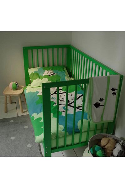 erorex 3-piece bedlinen set for cot, green/turquoise, 60x120 cm