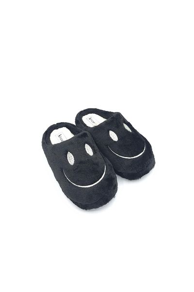 shoemio Smiley Μαύρες Γυναικείες Παντόφλες Σπιτιού