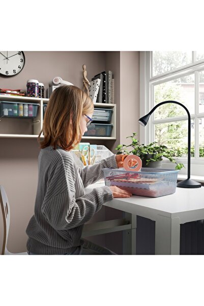 erorex Mesh storage box, grey-blue, 20x30x10 cm