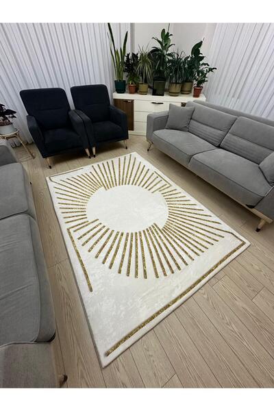 GÖRKEM PAZARLAMA Lastikli Mikro Polar Halı Örtüsü - Yıkanabilir - Dijital Bas...