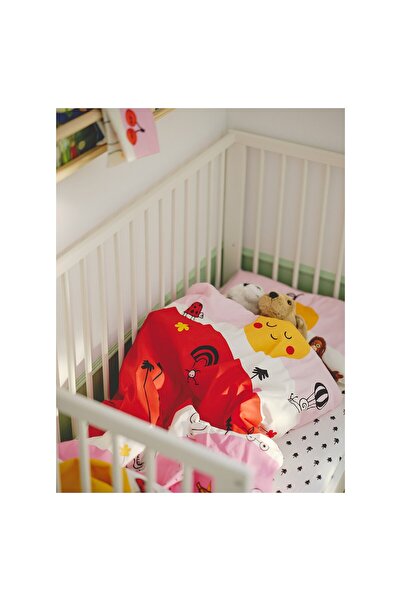 erorex Fitted sheet for cot, white/tree pattern, 60x120 cm