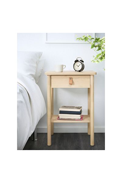 erorex Bedside table, birch, 48x38 cm