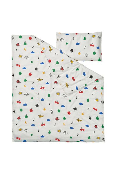 erorex Duvet cover 1 pillowcase for cot, multicolour, 110x125/35x55 cm