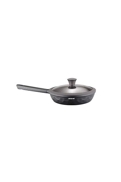 Arshia High Quality Luxury Fry Pan With Lid. Capacity 28cm, Black Colour