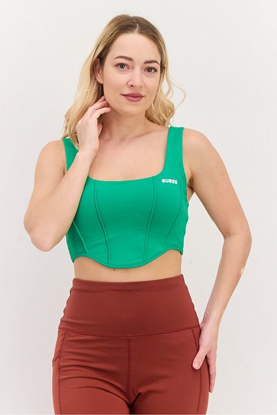 Guess Women Brand Logo Padded Sports Bra, Green