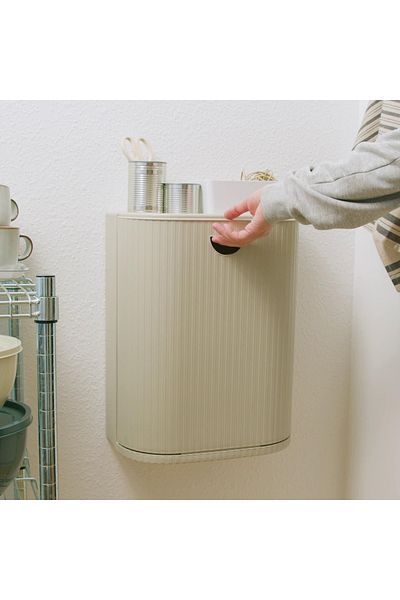 erorex Bin with lid, grey-beige, 21 l