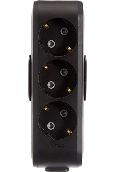 STOREMAX slm Multi-Let أسود ثلاثي المقبس مؤرض ومضاد للأطفال مع كتلة طرفية تصميم جديد 1099594