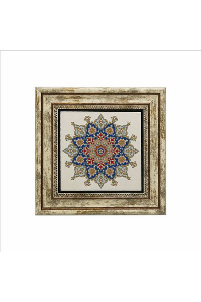 Sadrazam Pictură cu piatră naturală imprimată cu model Rumi 25x25 Kd-54