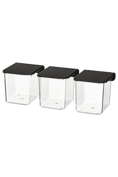 erorex Container with lid, transparent/black