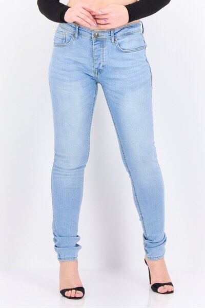 Crosshatch Women Slim Fit Washed Stretchable Jeans, Washed Blue