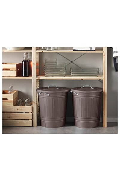erorex Bin with lid, grey, 40 l