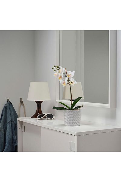 erorex Artificial potted plant, Orchid white, 9 cm