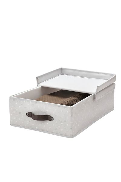 erorex Box with lid, grey/patterned, 35x50x15 cm