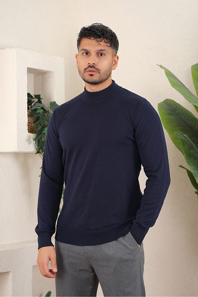 İDS COLLECTİON Men's Half Turtleneck Collar Knitwear Sweater