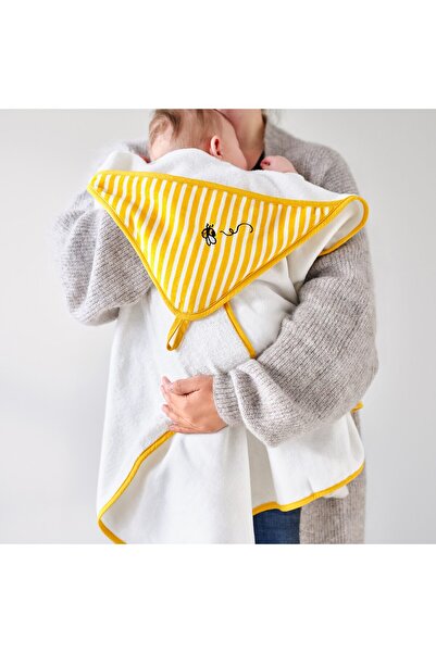 erorex Baby towel with hood, yellow, 80x80 cm