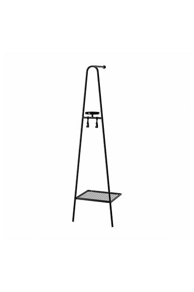 erorex Clothes rack with shoe storage, black, 46x39x166 cm