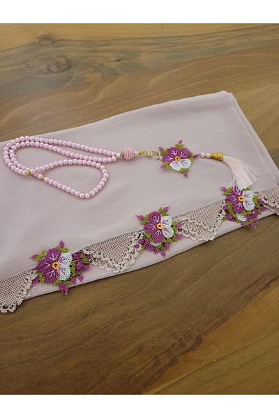 onlaynticaret Needle Embroidered Handcrafted Mevlüt Cover and Rosary