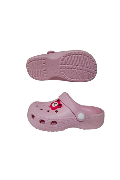 Akım Baby Kids Pink Color Teddy Bear Figured Anti-Slip Orthopedic Sandals Slippers