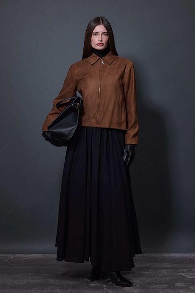 Tailors Room Късо яке от велур CAMEL