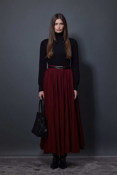 Tailors Room Fusta din voile burgundy