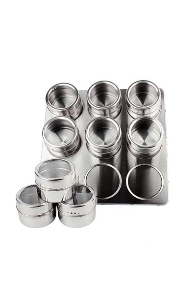 Weather Forecast Steel Table Top 9-Piece Magnetic Spice Rack Set Cin220