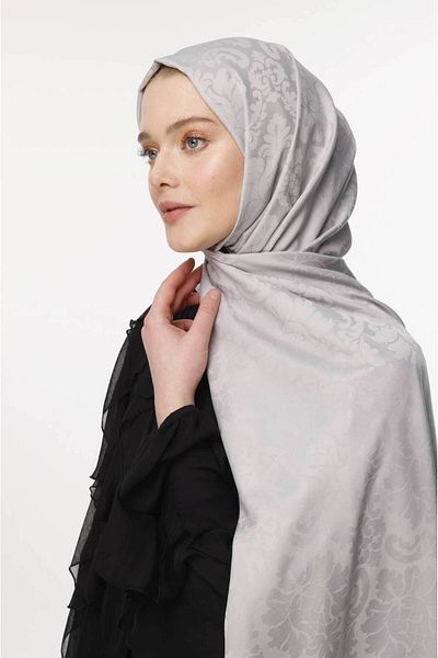 VALORSCARF Ice Gray Brocade Shawl