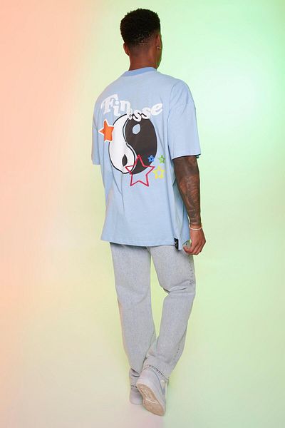 NEWLAKER Μπλουζάκι Unisex Oversize ΜΠΛΕ GRAFFITI με στάμπα
