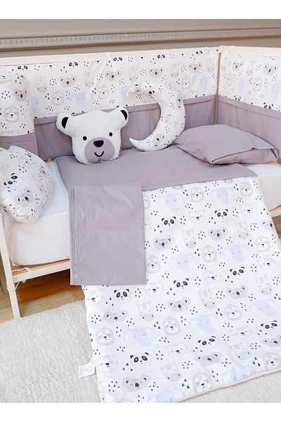 Fun Moment 11 Side Guardrails for Baby Bed with Quilt, Pillows and Sheet