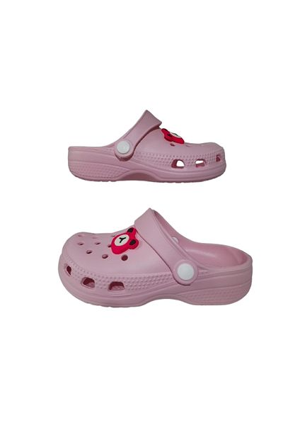 Akım Baby Kids Pink Color Teddy Bear Figured Anti-Slip Orthopedic Sandals Slippers