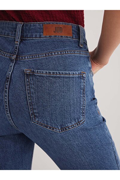 JUD Milan 298 Yüksek Bel Mavi Ispanyol Flare Bootcut Jeans Kadın