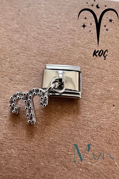 MAZEN Aries Italian Bracelet Charm with Dangle