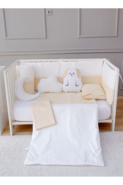 Fun Moment 3 Side Guardrails for Baby Bed with Quilt, Pillows and Sheet