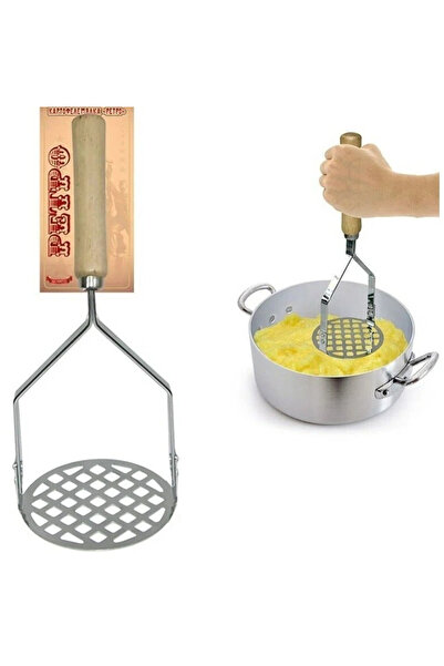 Generic Stainless Steel Potato Masher Wooden Handle