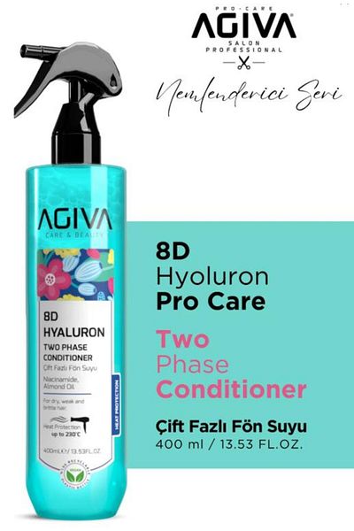 Agiva 400 ml 8D Hyaluron Pro Care - Niacinamide and Almond Oil Dual Phase Blow Dry Water